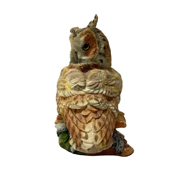The Franklin Mint Long Eared Owl Vintage Resin Figurine - Picture 2 of 7